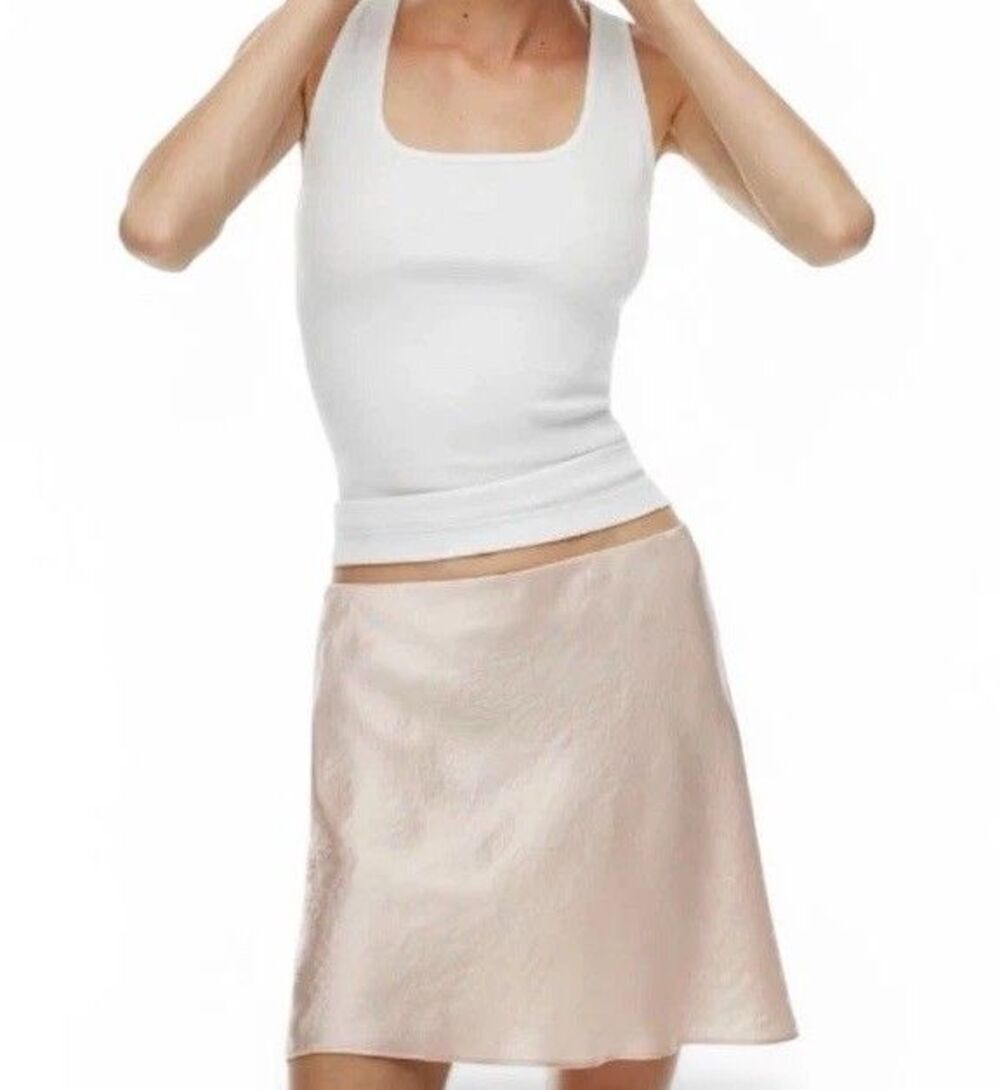 Aritzia Babaton Women's Pink Silk Satin Mini Skirt  Size 0